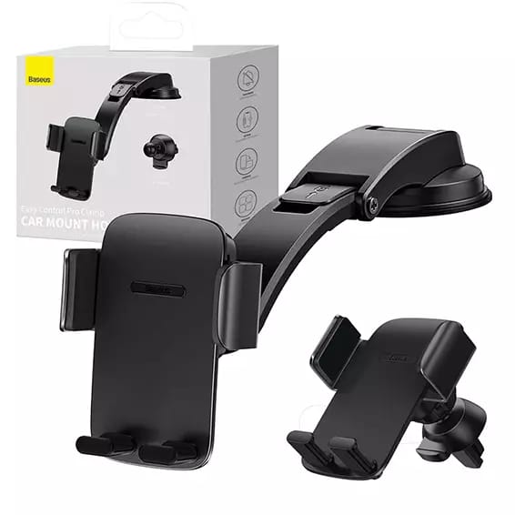 Uchwyt samochodowy do auta Baseus Easy Control Pro na kokpit kratkę Szary