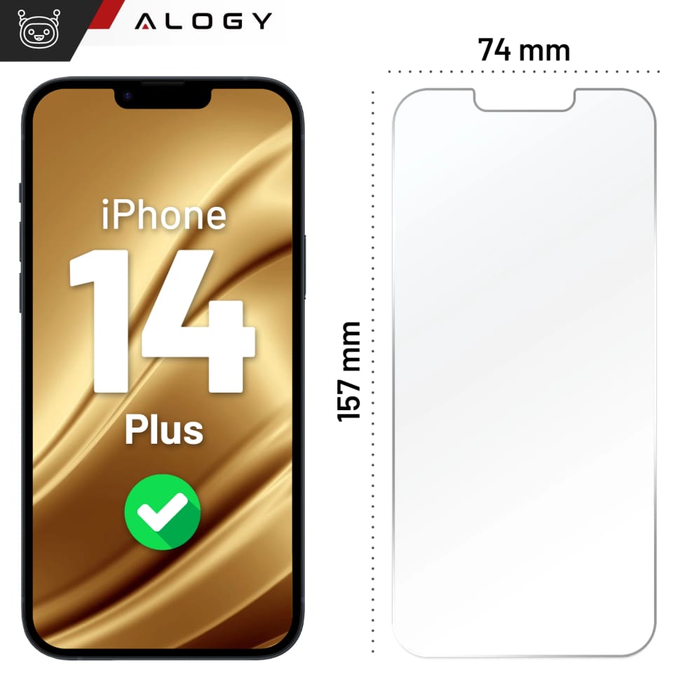 Szkło "NIETŁUKĄCE" do etui iPhone 14 Plus hybrydowe ochronne folia na ekran Alogy Flexi Glass 9H Case Friendly płaskie na ekran