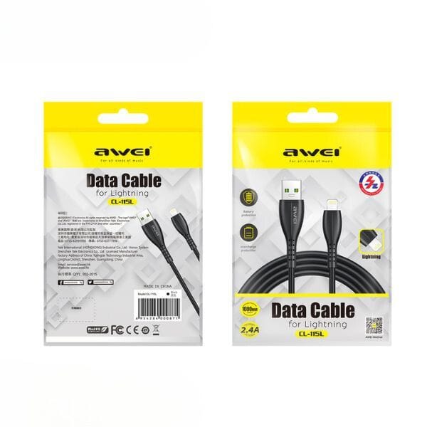 AWEI kabel CL-115L USB na Lightning czarny/black