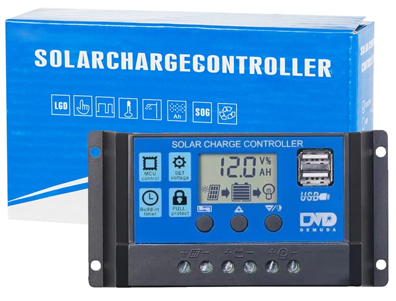 Regulator ładowania Solar PWM 12-24V 2xUSB