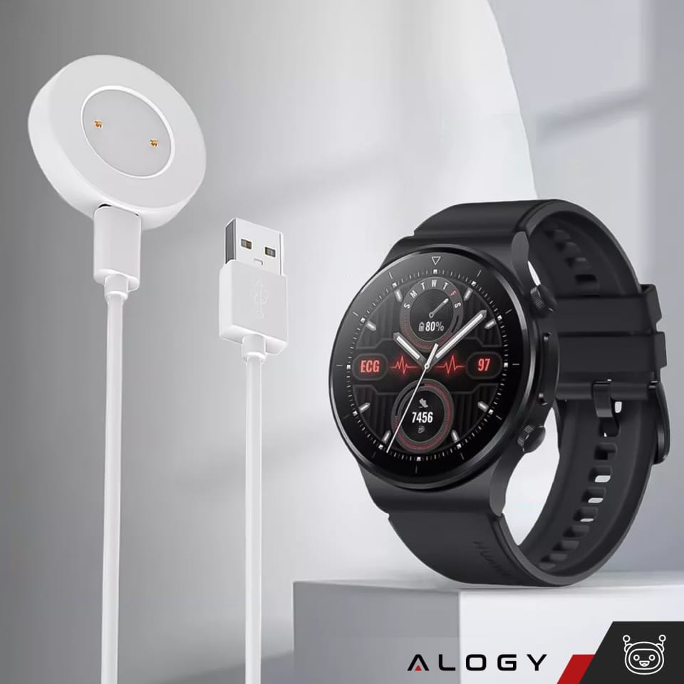 Ładowarka Alogy do zegarka stacja dokująca do Huawei Watch GT / GT2/ GT 2e/ Honor Magic Watch Biała