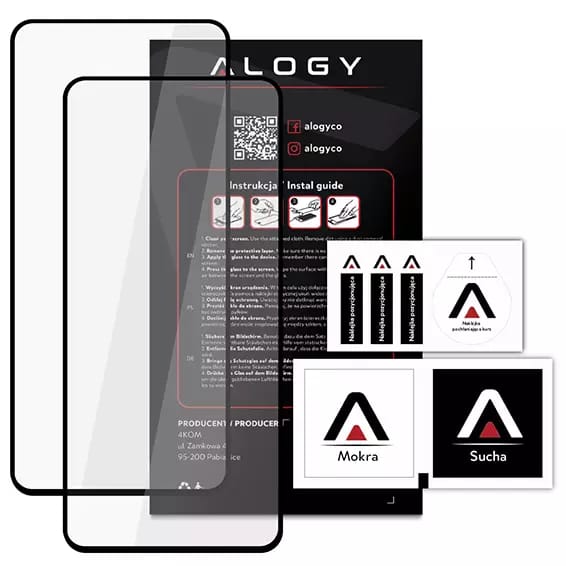 2x Szkło hartowane do etui Alogy Full Glue case friendly do Samsung Galaxy S21 Ultra Czarne