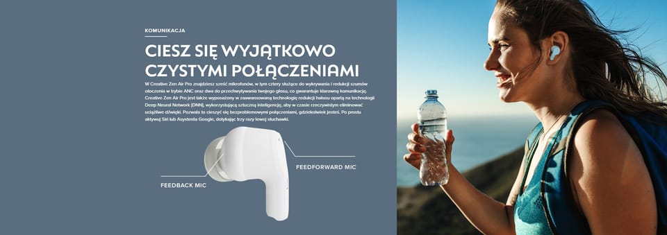 Creative Słuchawki bezprzewodowe Zen Air  Pro biały/white Bluetooth 5.3 ANC