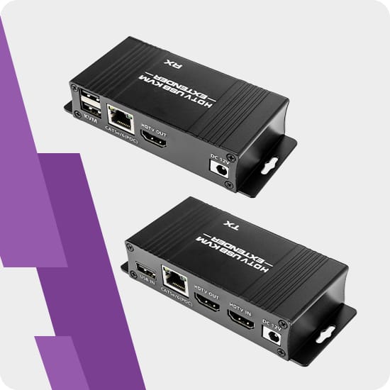 Konwerter HDMI KVM na LAN - RJ45 USB 60m Spacetronik