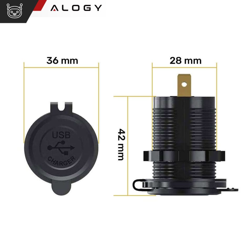 Ładowarka samochodowa / do motocykla zasilacz konektory Alogy 2x USB QC 3.0 LED