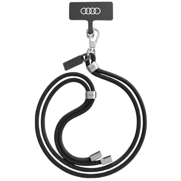 Audi uniwersalna smycz do telefonu 120cm 6mm crossbody czarny/black AU-CBL6-R8/D1-BK