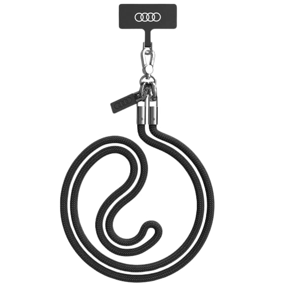 Audi uniwersalna smycz do telefonu 120cm 6mm crossbody czarny/black AU-CBL8-R8/D1-BK