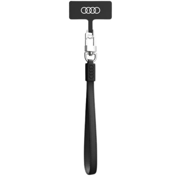 Audi uniwersalna smycz do telefonu 28cm 10mm Leather czarny/black AU-HSLSL-GT/D1-BK