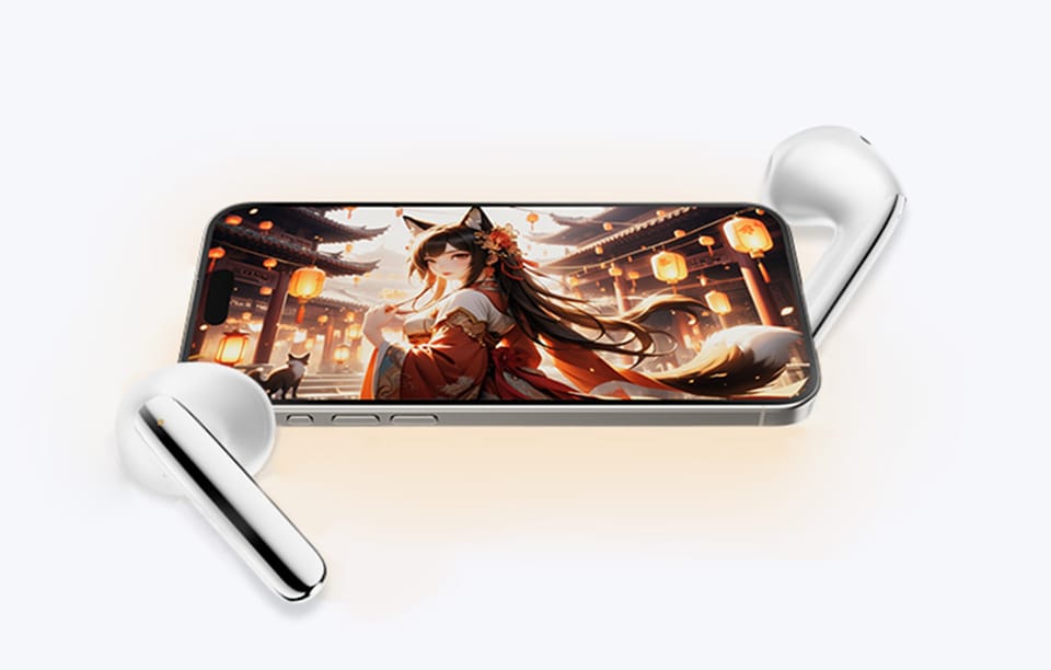 Słuchawki TWS QCY AilyBuds Pro HT10 z ANC, Bluetooth 5.3 (białe)