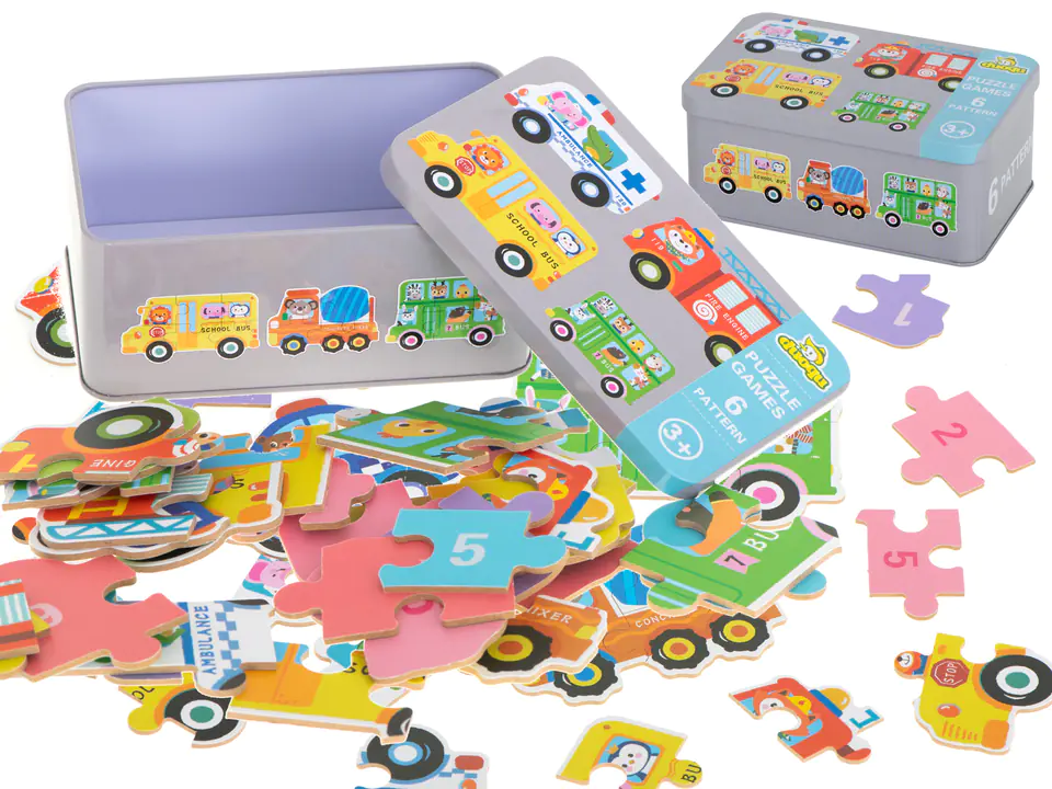 Puzzle in a can vehicles 30 puzzles