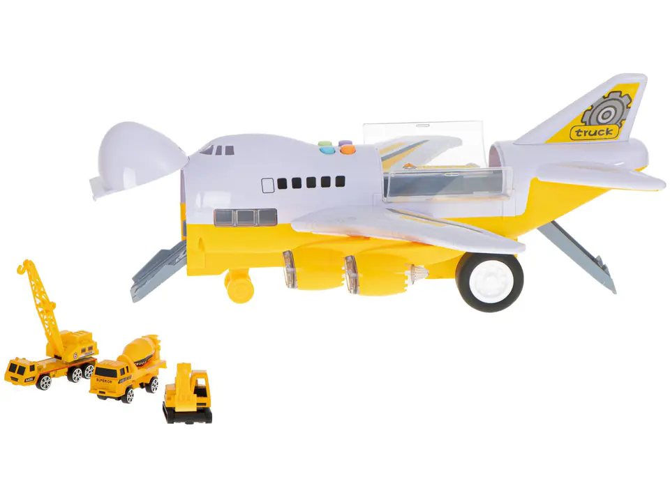 Aircraft transporter + 6 cars construction vehicles side/front