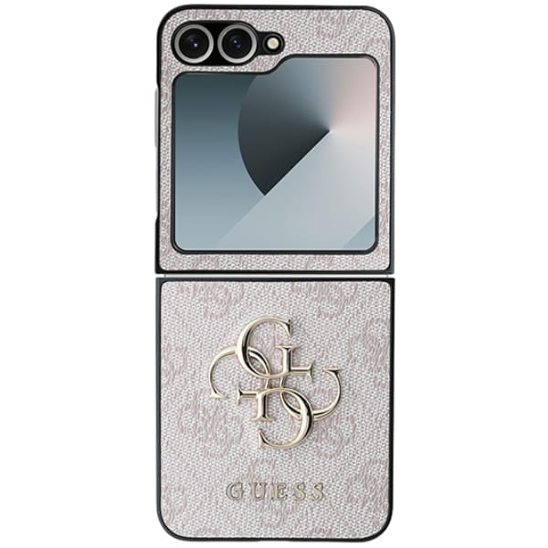 Guess GUHCZF64GMGPI Z Flip6 F741 różowy/pink Leather 4G Metal Logo