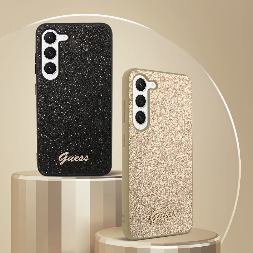 Guess GUHCZFD6HGGSHK Z Fold6 F956 czarny/black 4G Glitter Script