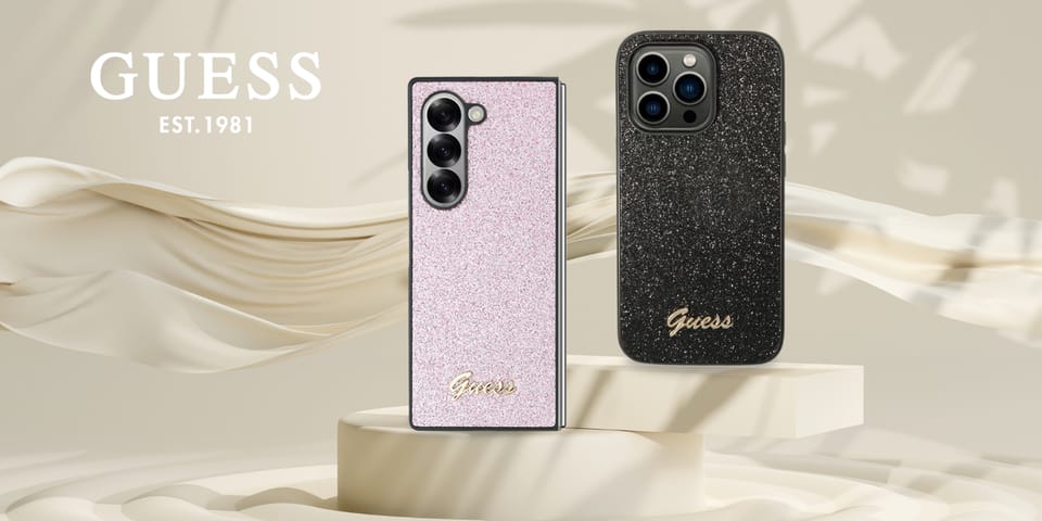 Guess GUHCZFD6HGGSHK Z Fold6 F956 czarny/black 4G Glitter Script