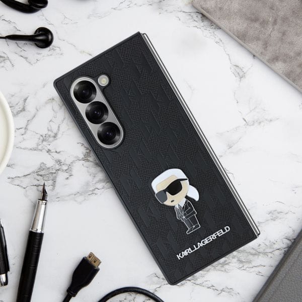 Karl Lagerfeld KLHCZFD6SAPKINPKK Z Fold6 F956 czarny/black Saffiano Ikonik Pin