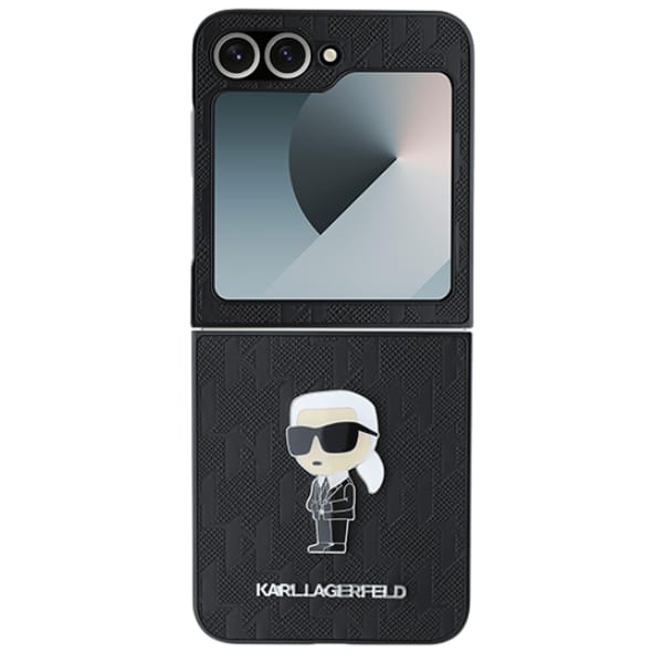 Karl Lagerfeld KLHCZF6SAPKINPK Z Flip6 F741czarny/black Saffiano Monogram Ikonik Pin