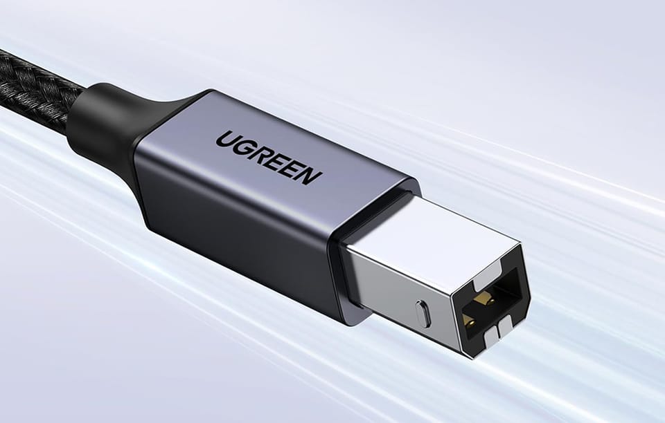 Kabel USB-C do USB-B 2.0 (do drukarki) Ugreen US370, 2m (czarny)