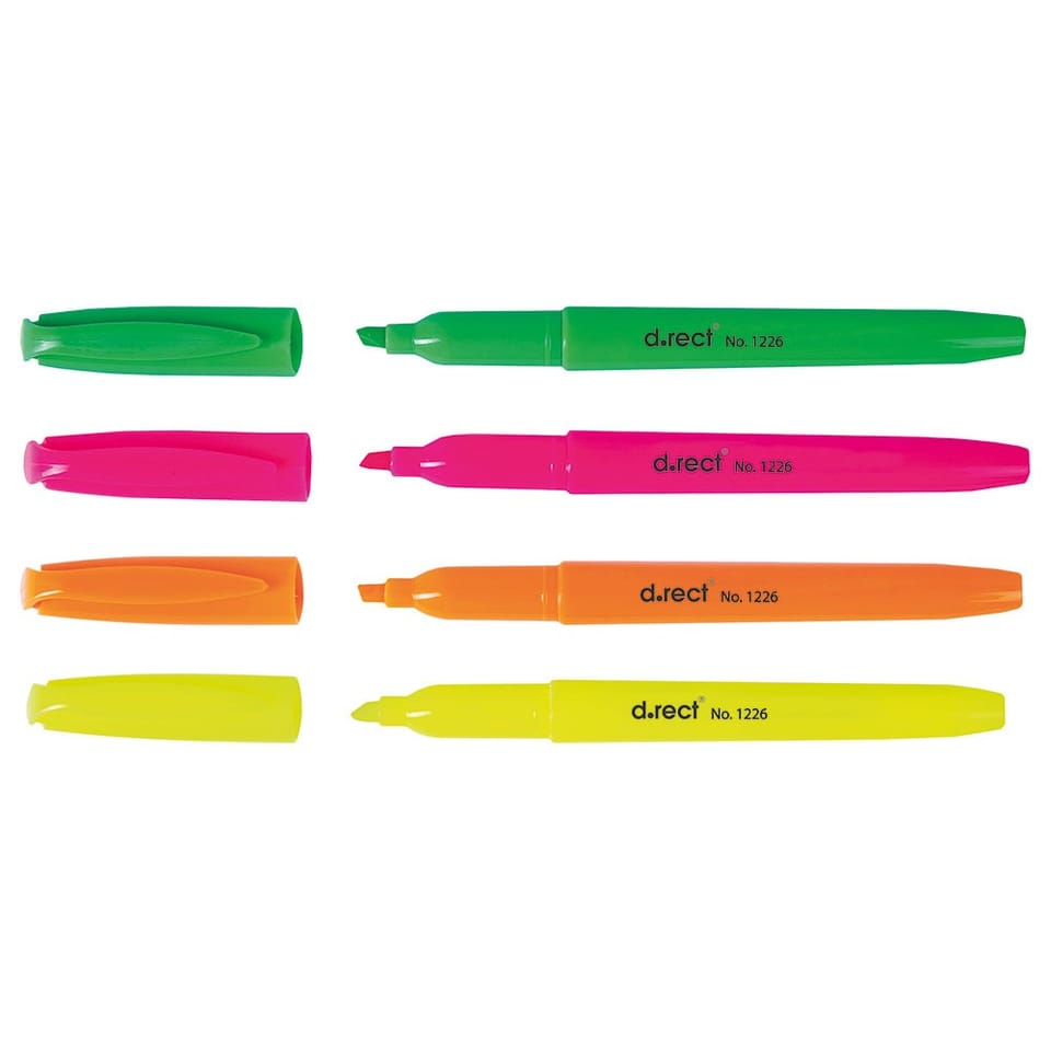Zakreślacz D.RECT 1226 komplet 4 kolory 110404