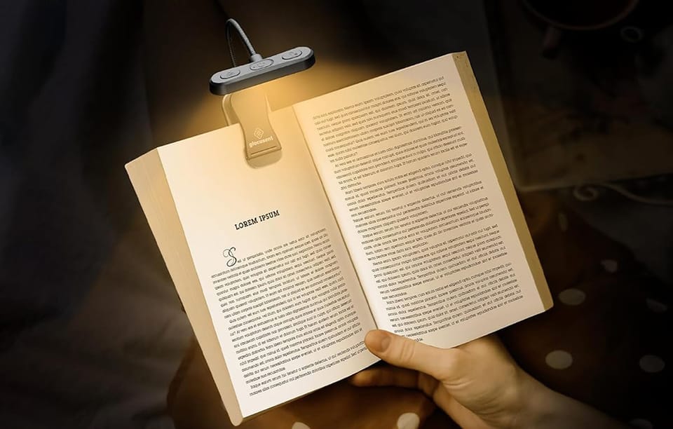 Lampka bezprzewodowa Glocusent z klipsem, USB-C 650mAh timer Czarna