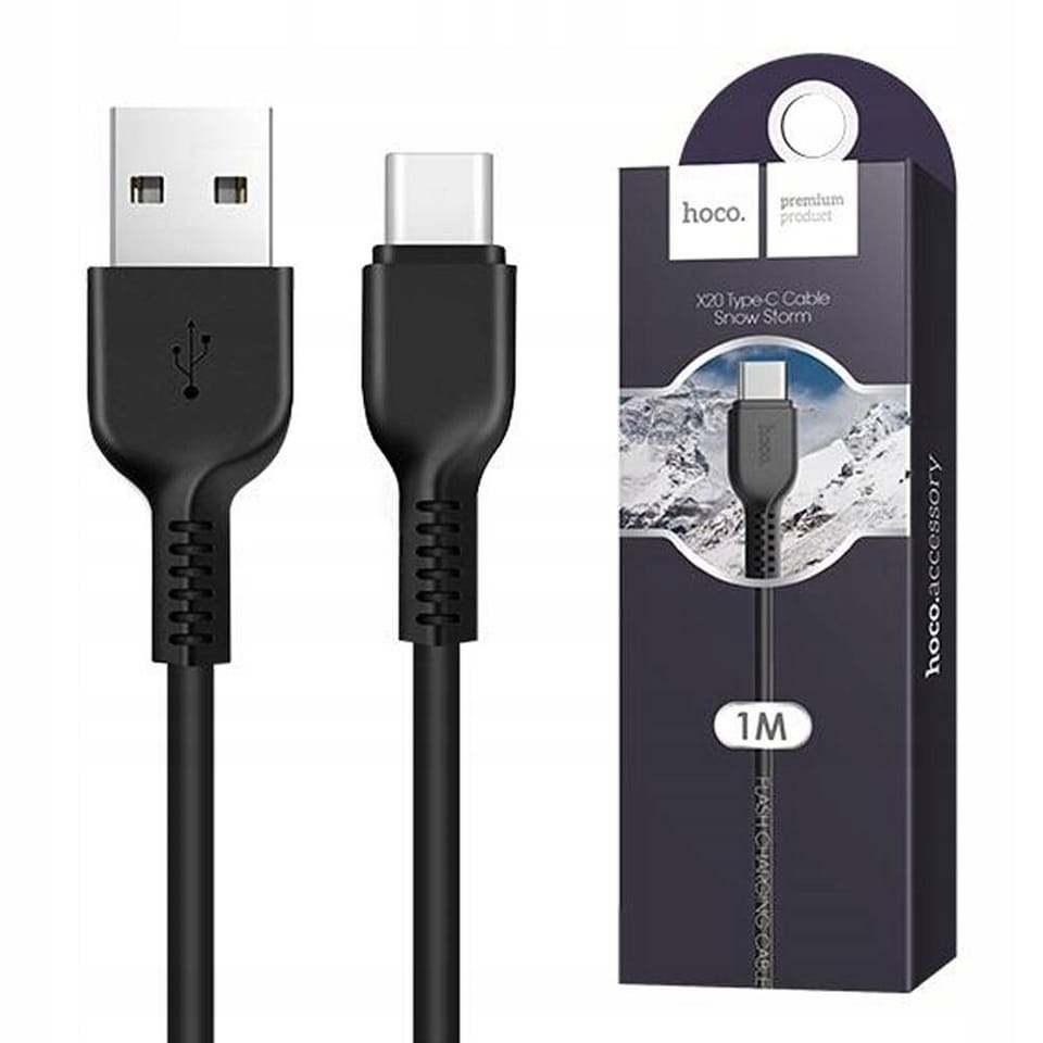 Kabel 3.1A 1m USB - USB-C Hoco X20 czarny