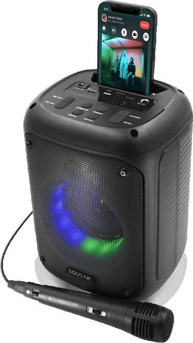 SQUEAK GŁOŚNIK KARAOKE BEATFLOW BLUETOOTH 5.0 + EDR, RADIO FM, MICROSD, AUX, USB SQ1005