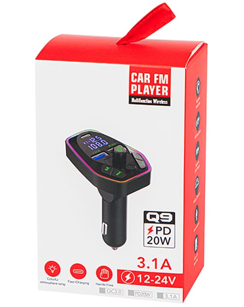 Transmiter FM Bluetooth T-05 ładowarka typ-C 20W