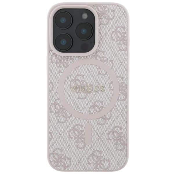 Guess GUHMP16MG4GFRP iPhone 16 Plus 6.7"  różowy/pink hardcase 4G Ring Classic Logo MagSafe