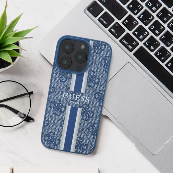 Guess GUHMP16SP4RPSW iPhone 16 6.1" brązowy/brown hardcase 4G Printed Stripes MagSafe