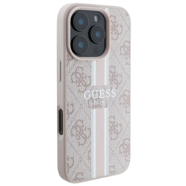Guess GUHMP16LP4RPSP iPhone 16 Pro 6.3" różowy/pink hardcase 4G Printed Stripes MagSafe