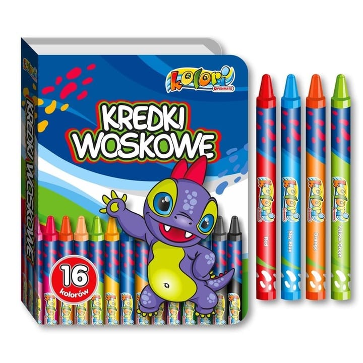 Kredki woskowe 16 kolorów w etui DINO TT8246 PENMATE