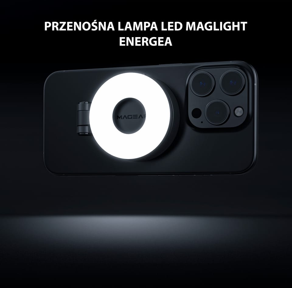 Energea Przenośna lampa LED MagearMagLight czarny/black MagSafe PG-MGLT-BLK
