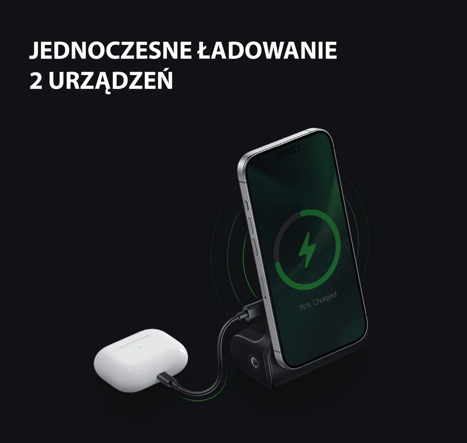 Energea Uchwyt do robienia zdjęć zwbudowanym powerbankiem Magear Magcam Grip czarny/black MagSafe PG-MCG5K-BLK