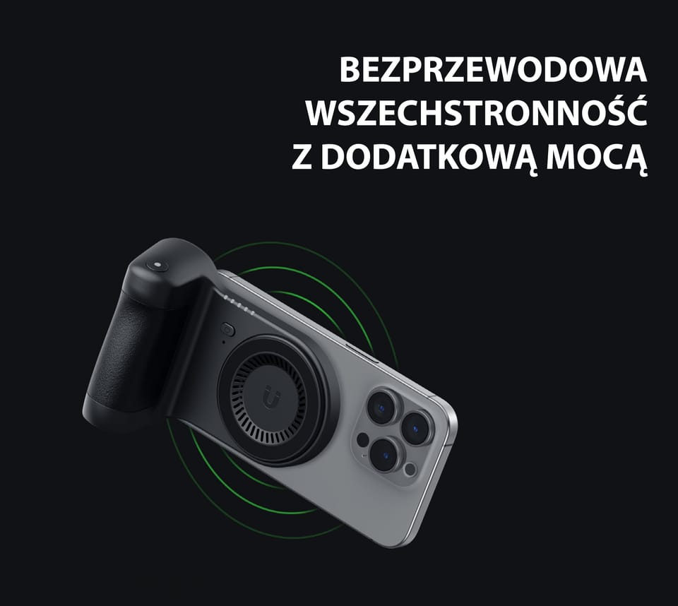 Energea Uchwyt do robienia zdjęć zwbudowanym powerbankiem Magear Magcam Grip czarny/black MagSafe PG-MCG5K-BLK
