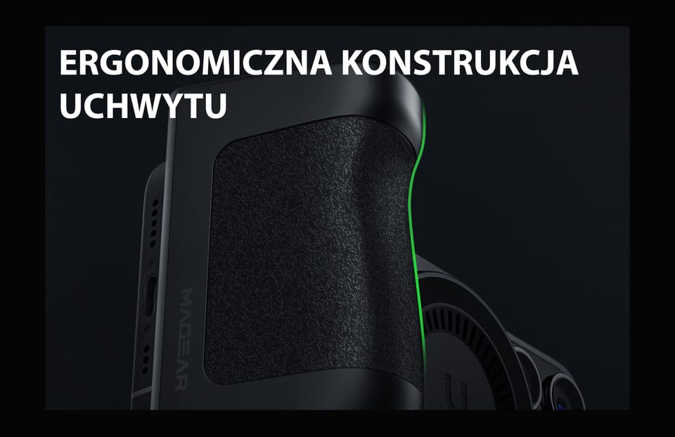 Energea Uchwyt do robienia zdjęć z wbudowanym powerbankiem Magear Magcam Grip czarny/black MagSafe PG-MCG5K-BLK