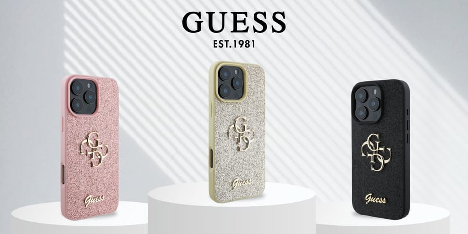 Guess GUHCP16SHG4SGP iPhone 16 6.1" różowy/pink hardcase Fixed Glitter Big 4G