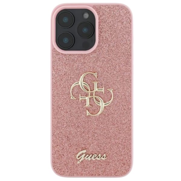 Guess GUHCP16SHG4SGP iPhone 16 6.1" różowy/pink hardcase Fixed Glitter Big 4G