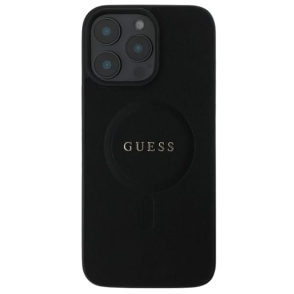 Guess GUHMP16LPGHSMMK iPhone 16 Pro 6.3" czarny/black hardcase Grained Ring MagSafe