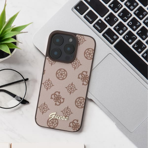 Guess GUHMP16SPGPYSP iPhone 16 6.1" różowy/pink hardcase Peony Script MagSafe