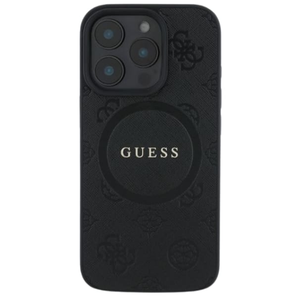 Guess GUHMP16LPSAPSMEK iPhone 16 Pro 6.3" czarny/black hardcase Saffiano Peony Classic Logo MagSafe