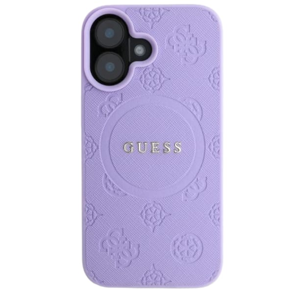 Guess GUHMP16LPSAPSMEU iPhone 16 Pro 6.3" fioletowy/purple hardcase Saffiano Peony Classic Logo MagSafe