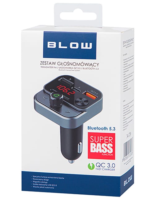 Transmiter FM Blow Bluetooth +QC3.0 +PD30W