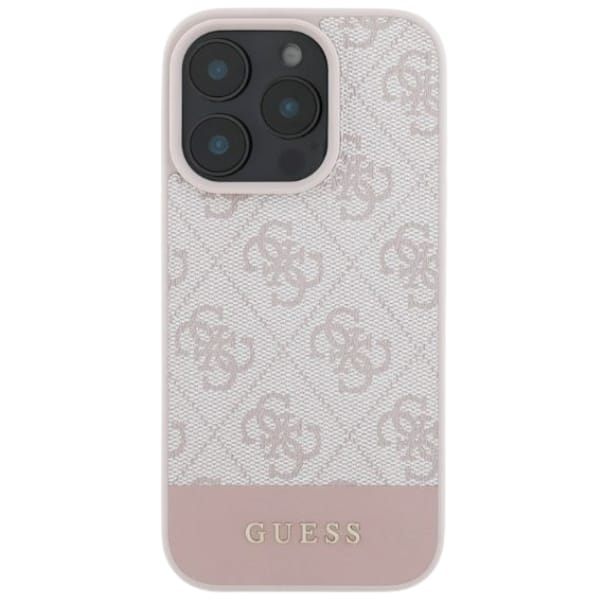 Guess GUHCP16LG4GLPI iPhone 16 Pro 6.3"  różowy/pink hardcase 4G Bottom Stripe