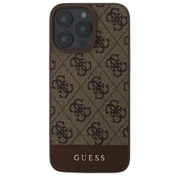 Guess GUHCP16SG4GLBR iPhone 16 6.1" brązowy/brown hardcase 4G Bottom Stripe