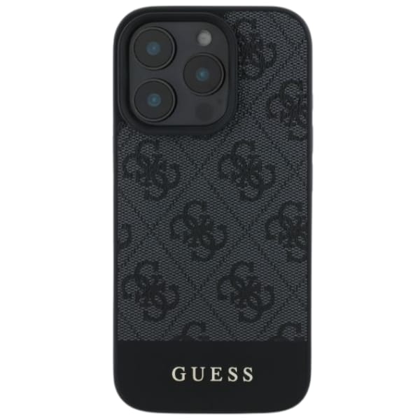 Guess GUHCP16SG4GLGR iPhone 16 6.1" szary/grey hardcase 4G Bottom Stripe