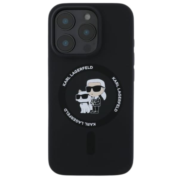 Karl Lagerfeld KLHMP16SSCMKCRHK iPhone  16 6.1" czarny/black hardcase Silicone Karl&Choupette Ring MagSafe
