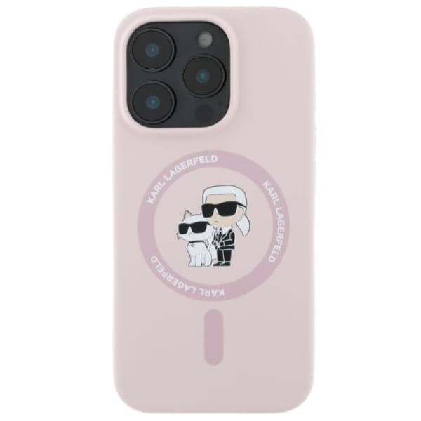 Karl Lagerfeld KLHMP16MSCMKCRHP iPhone  16 Plus 6.7" różowy/pink hardcase Silicone Karl&Choupette Ring MagSafe