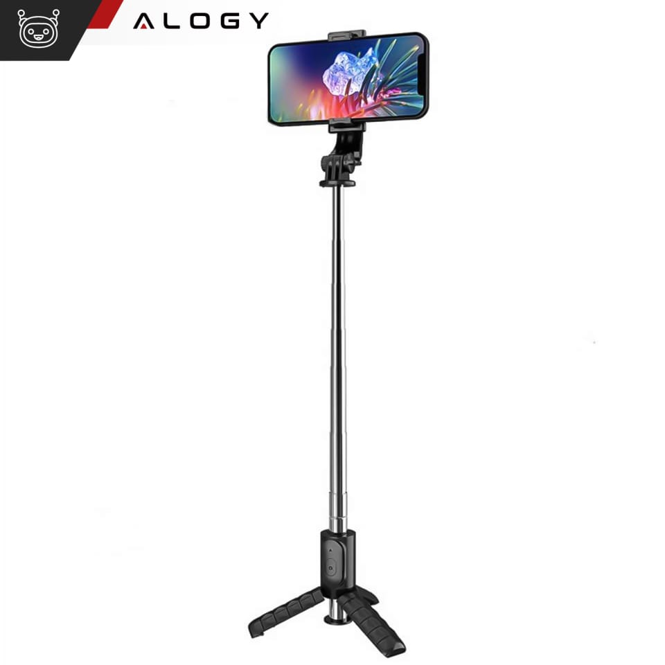 Selfie stick statyw kijek Bluetooth Alogy Tripod uchwyt do telefonu Czarny