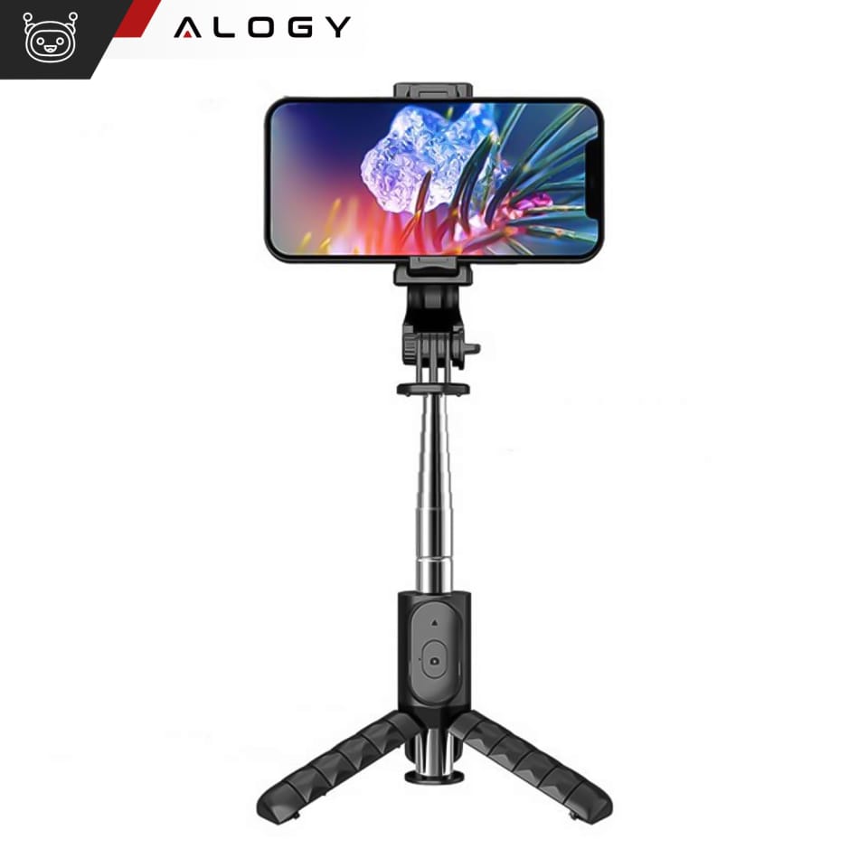 Selfie stick statyw kijek Bluetooth Alogy Tripod uchwyt do telefonu Czarny