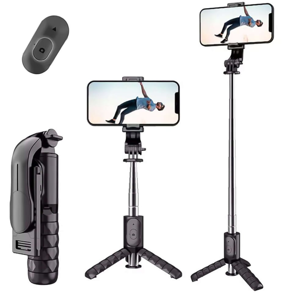 Selfie stick statyw kijek Bluetooth Alogy Tripod uchwyt do telefonu Czarny