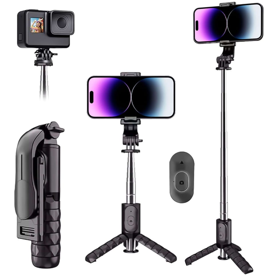 Selfie stick statyw kijek Bluetooth Alogy Tripod uchwyt do telefonu Czarny